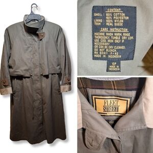 Fleet Street Petite Trench | Flannel Lined | Suede Trim | Drawstring | Size 10P